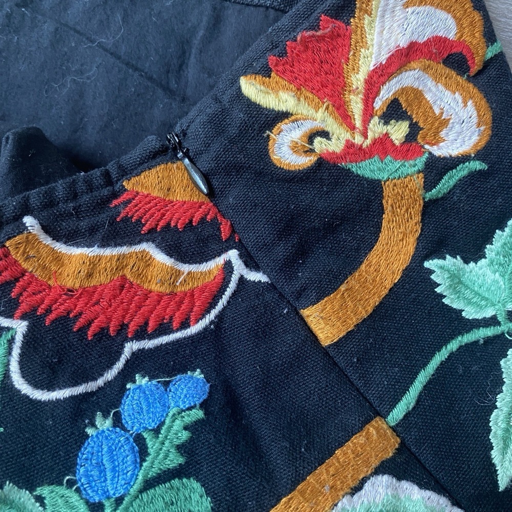 Zara Jacquard Embroidered Floral Skirt Women's Size Medium Whimsy Colorful - Picture 8 of 8